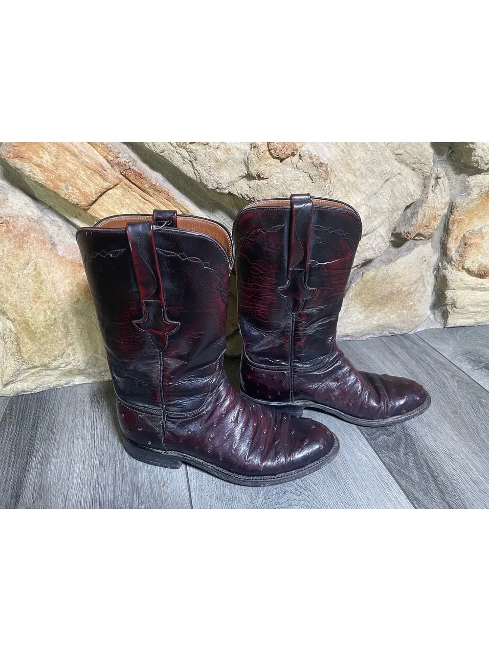 Lucchese P0970 men’s fisher croc horseman boot size 7.5